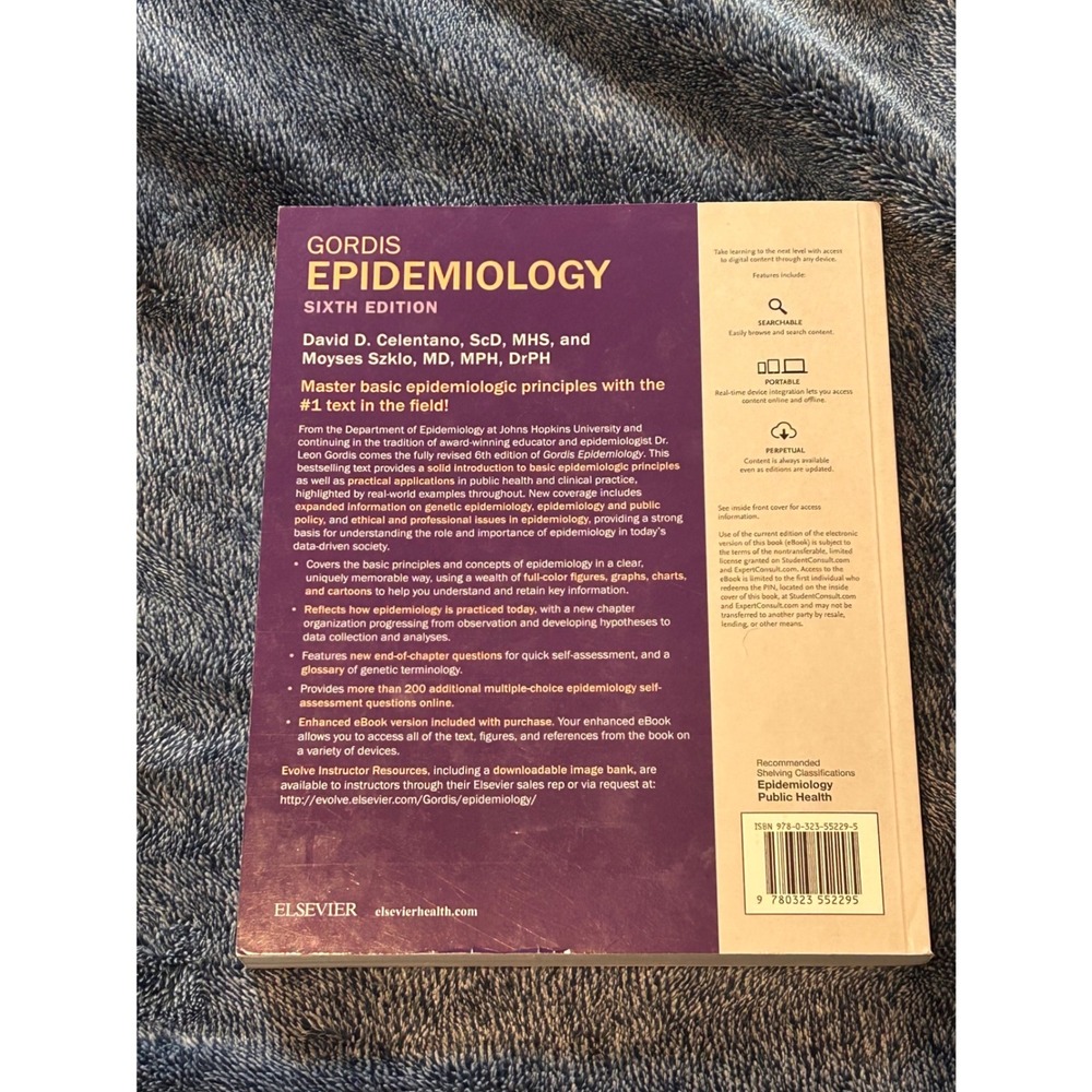 Gordis Epidemiology 6th Edition Celentano Szklo Textbook unused access code - Picture 3 of 7